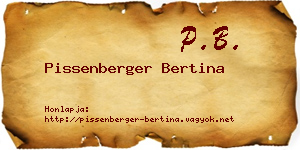 Pissenberger Bertina névjegykártya